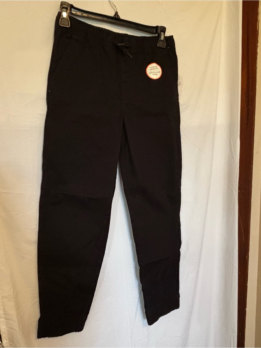 wonder nation Boys Black Uniform Jogger Pants with Drawstring